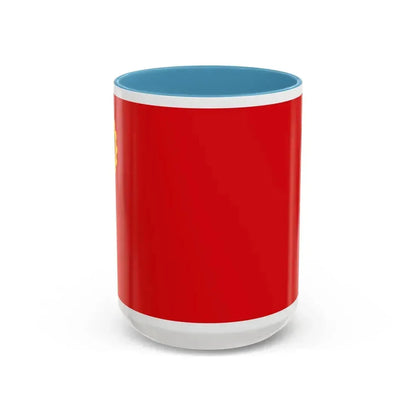 Flag of the People's Democratic Party of Afghanistan - Accent Coffee Mug 15oz Light Blue - Go Mug Yourself