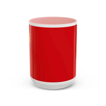 Flag of the People's Democratic Party of Afghanistan - Accent Coffee Mug 15oz Pink - Go Mug Yourself