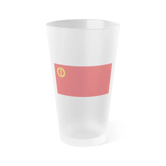 Flag of the People's Democratic Party of Afghanistan - Frosted Pint Glass 16oz 16oz Frosted - Go Mug Yourself
