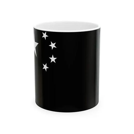 Flag of the Peoples Republic of China black and white variant 1 (China) White Coffee Mug 11oz - Go Mug Yourself
