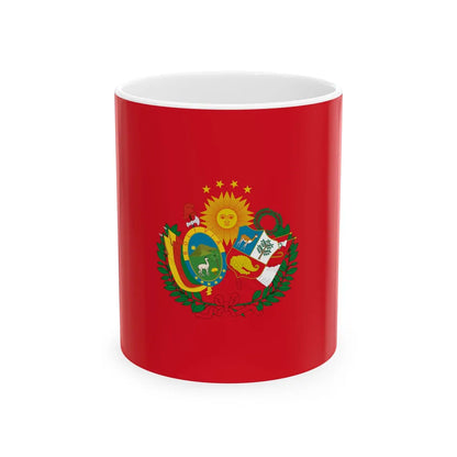 Flag of the Peru-Bolivian Confederation (Bolivia) White Coffee Mug 11oz - Go Mug Yourself