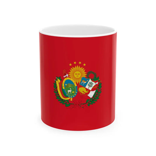 Flag of the Peru-Bolivian Confederation (Bolivia) White Coffee Mug 11oz - Go Mug Yourself