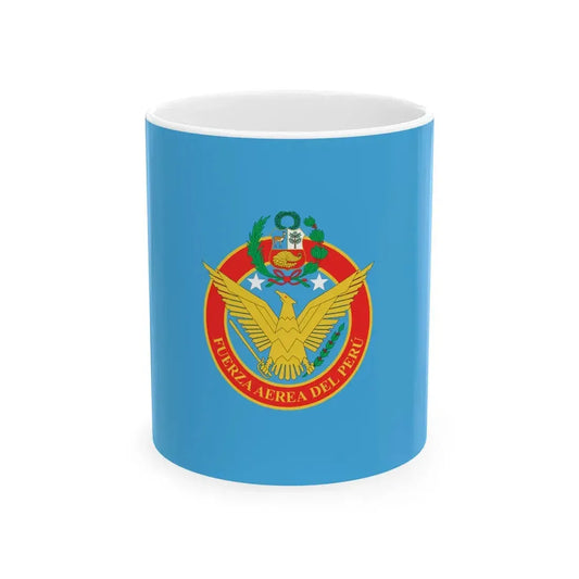 Flag of the Peruvian Air Force (Peru) White Coffee Mug 11oz - Go Mug Yourself