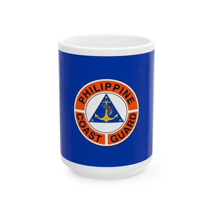 Flag of the Philippine Coast Guard PCG (Philippines) White Coffee Mug 15oz - Go Mug Yourself