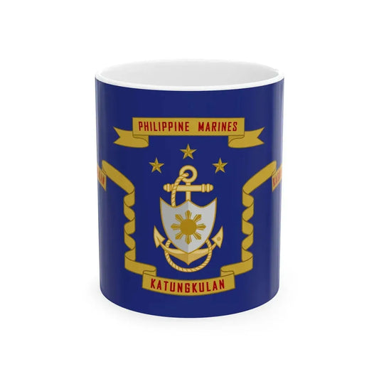 Flag of the Philippine Marine Corps (Philippines) White Coffee Mug 11oz - Go Mug Yourself