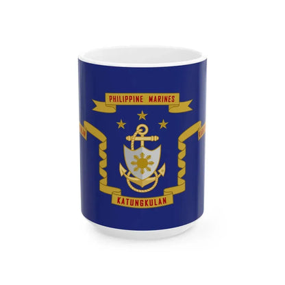 Flag of the Philippine Marine Corps (Philippines) White Coffee Mug 15oz - Go Mug Yourself