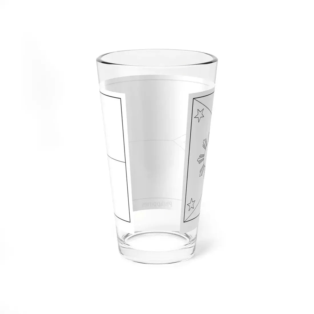 Flag of the Philippines colouring page (Philippines) Pint Glass 16oz - Go Mug Yourself