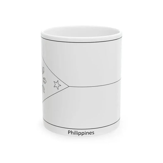 Flag of the Philippines colouring page (Philippines) White Coffee Mug 11oz - Go Mug Yourself