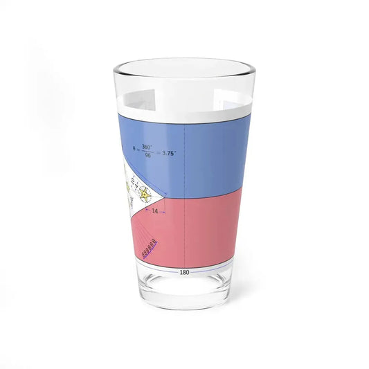Flag of the Philippines construction sheet (Philippines) Pint Glass 16oz 16oz - Go Mug Yourself