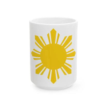 Flag of the Philippines - cropped sun (Philippines) White Coffee Mug 15oz - Go Mug Yourself