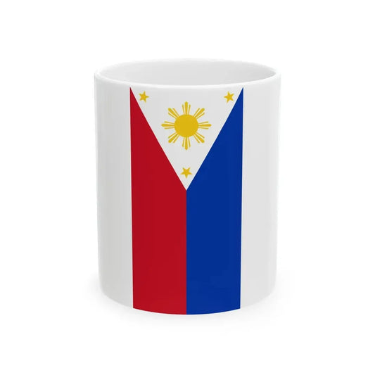Flag of the Philippines inv vertical display (Philippines) White Coffee Mug 11oz - Go Mug Yourself