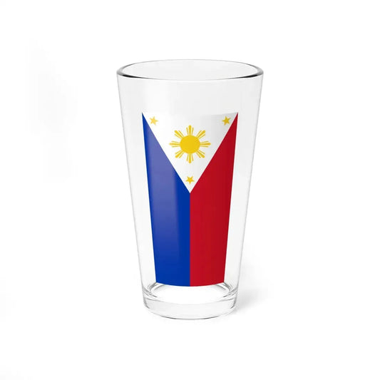 Flag of the Philippines vertical display (Philippines) Pint Glass 16oz 16oz - Go Mug Yourself