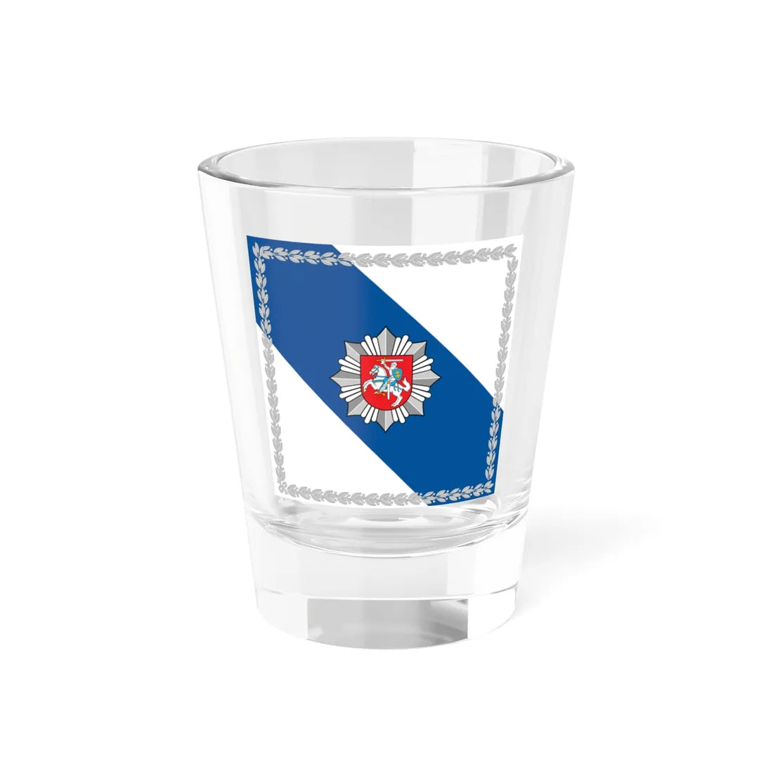 Flag of the Police of Lithuania (Lithuania) Shot Glass 1.5oz 1.5oz - Go Mug Yourself