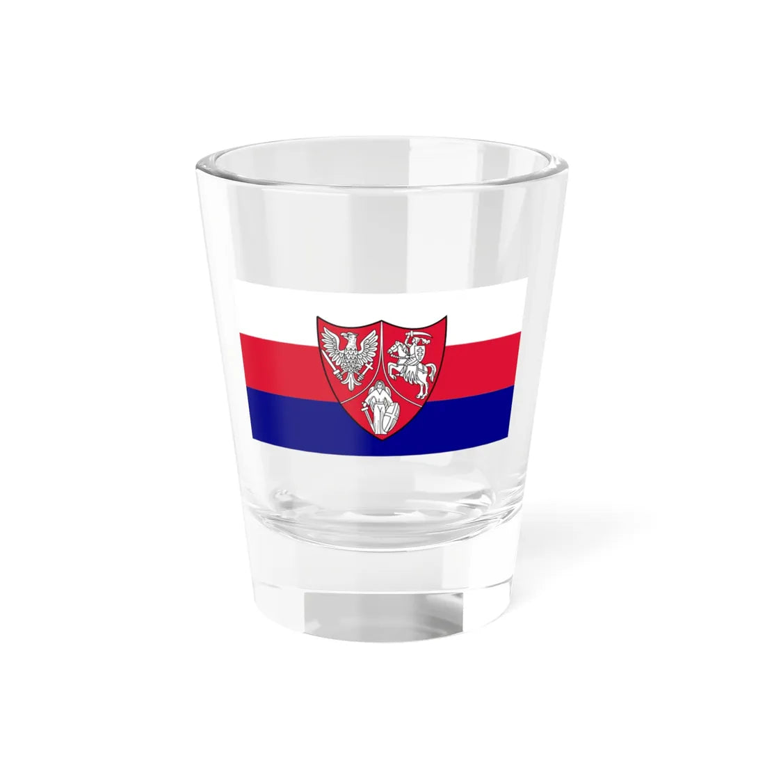 Flag of the Polish-Lithuanian-Ruthenian Commonwealth January Uprising (Poland) Shot Glass 1.5oz 1.5oz - Go Mug Yourself