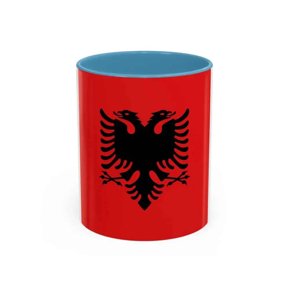 Flag of the President of Albania 1992 to 2002 - Accent Coffee Mug 11oz Light Blue - Go Mug Yourself
