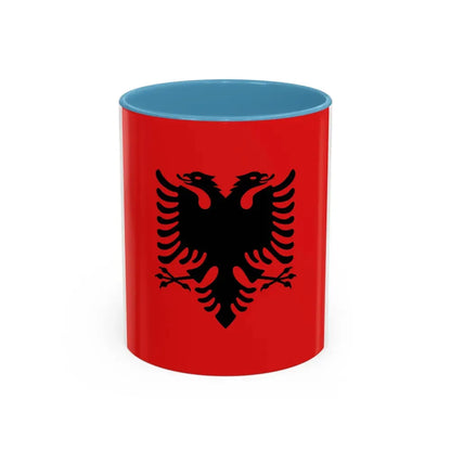 Flag of the President of Albania 1992 to 2002 - Accent Coffee Mug 11oz Light Blue - Go Mug Yourself