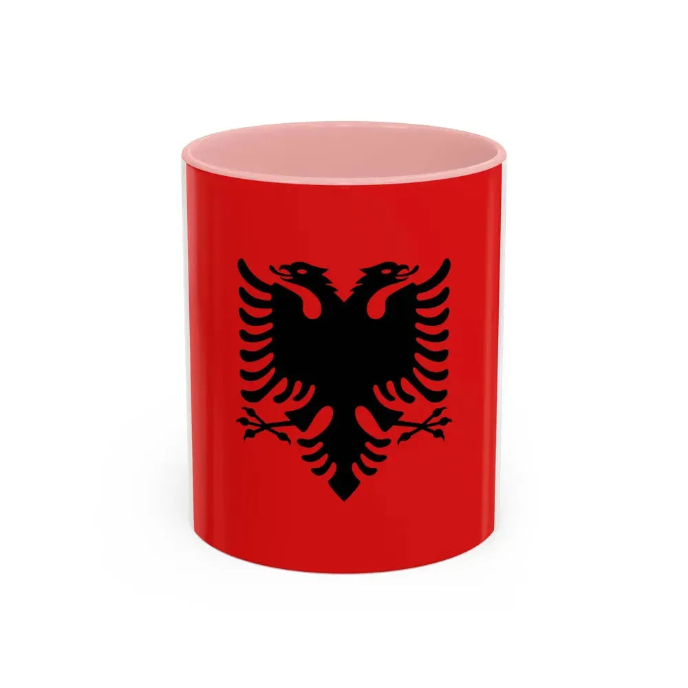 Flag of the President of Albania 1992 to 2002 - Accent Coffee Mug 11oz Pink - Go Mug Yourself