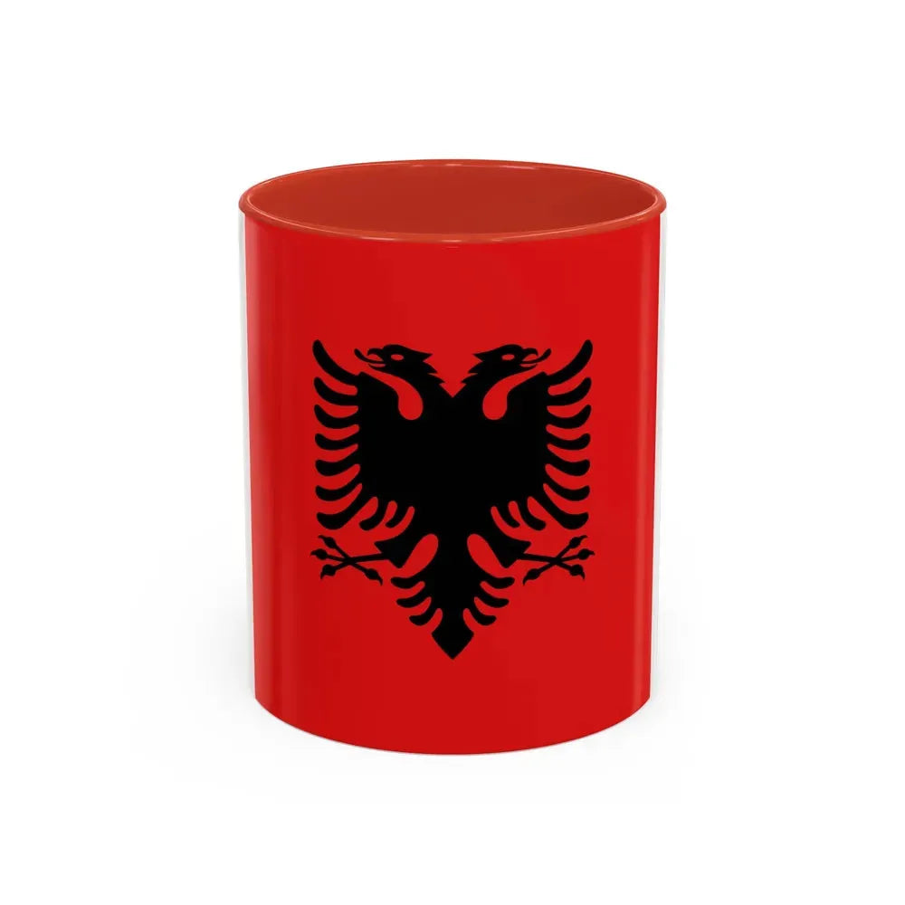 Flag of the President of Albania 1992 to 2002 - Accent Coffee Mug 11oz Red - Go Mug Yourself