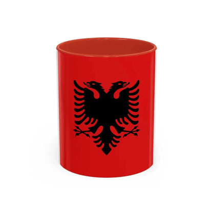 Flag of the President of Albania 1992 to 2002 - Accent Coffee Mug 11oz Red - Go Mug Yourself