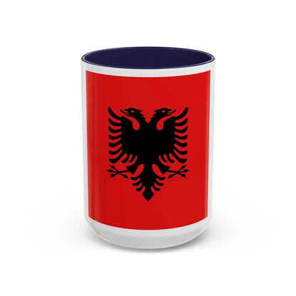 Flag of the President of Albania 1992 to 2002 - Accent Coffee Mug 15oz Navy - Go Mug Yourself
