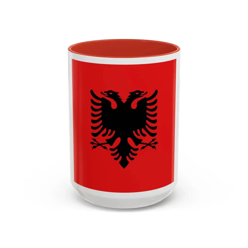 Flag of the President of Albania 1992 to 2002 - Accent Coffee Mug 15oz Red - Go Mug Yourself