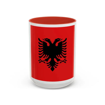 Flag of the President of Albania 1992 to 2002 - Accent Coffee Mug 15oz Red - Go Mug Yourself