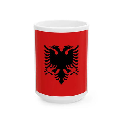 Flag of the President of Albania 1992 to 2002 - White Coffee Mug 15oz - Go Mug Yourself