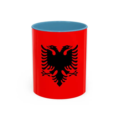 Flag of the President of Albania 2002 to 2014 - Accent Coffee Mug 11oz Light Blue - Go Mug Yourself