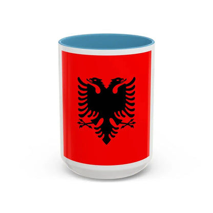 Flag of the President of Albania 2002 to 2014 - Accent Coffee Mug 15oz Light Blue - Go Mug Yourself