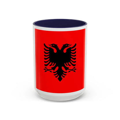 Flag of the President of Albania 2002 to 2014 - Accent Coffee Mug 15oz Navy - Go Mug Yourself