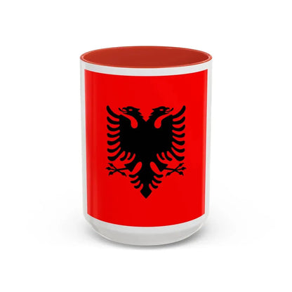 Flag of the President of Albania 2002 to 2014 - Accent Coffee Mug 15oz Red - Go Mug Yourself