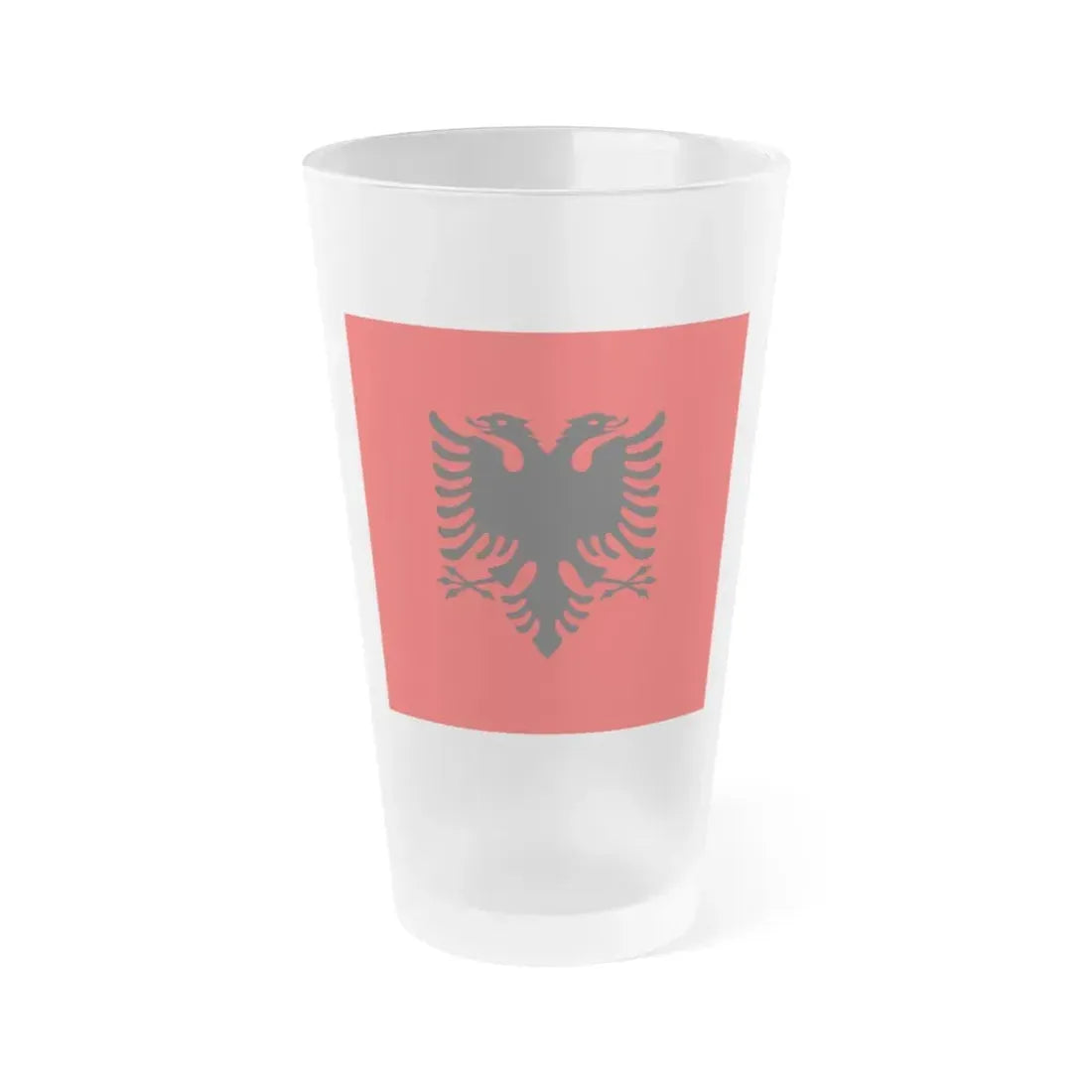 Flag of the President of Albania 2002 to 2014 - Frosted Pint Glass 16oz 16oz Frosted - Go Mug Yourself