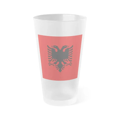 Flag of the President of Albania 2002 to 2014 - Frosted Pint Glass 16oz 16oz Frosted - Go Mug Yourself