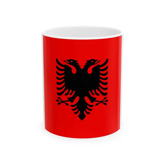 Flag of the President of Albania 2002 to 2014 - White Coffee Mug 11oz - Go Mug Yourself