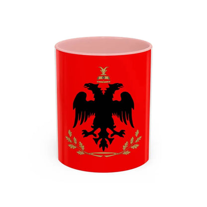 Flag of the President of Albania - Accent Coffee Mug 11oz Pink - Go Mug Yourself