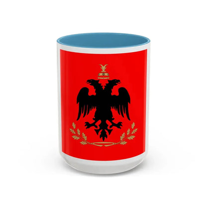 Flag of the President of Albania - Accent Coffee Mug 15oz Light Blue - Go Mug Yourself