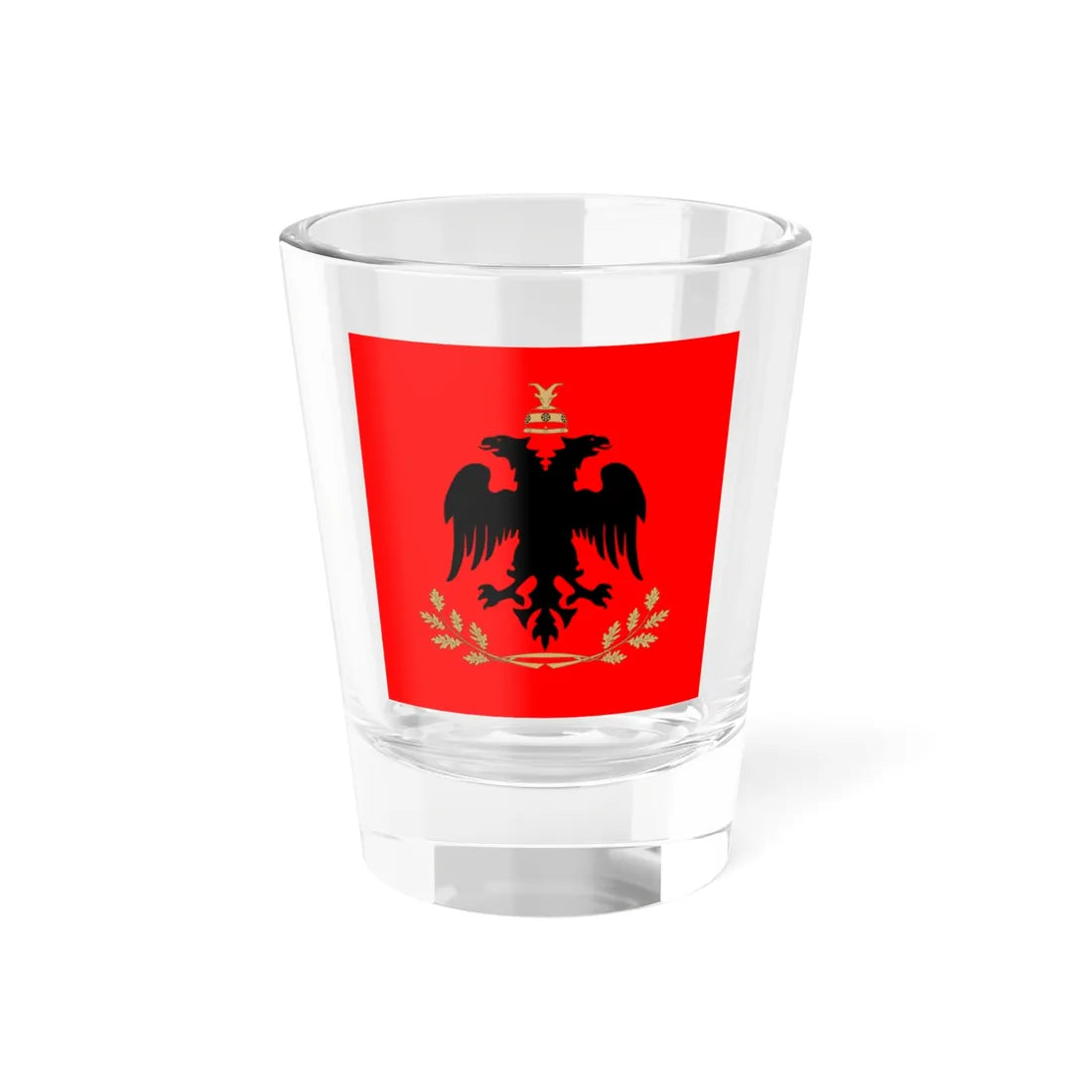 Flag of the President of Albania (Albania) Shot Glass 1.5oz 1.5oz - Go Mug Yourself