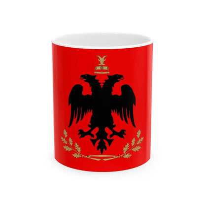 Flag of the President of Albania (Albania) White Coffee Mug 11oz - Go Mug Yourself
