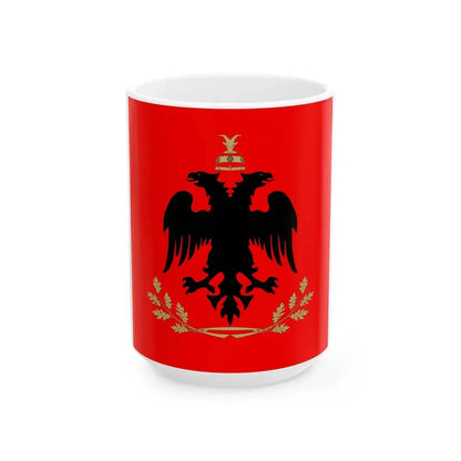 Flag of the President of Albania (Albania) White Coffee Mug 15oz - Go Mug Yourself