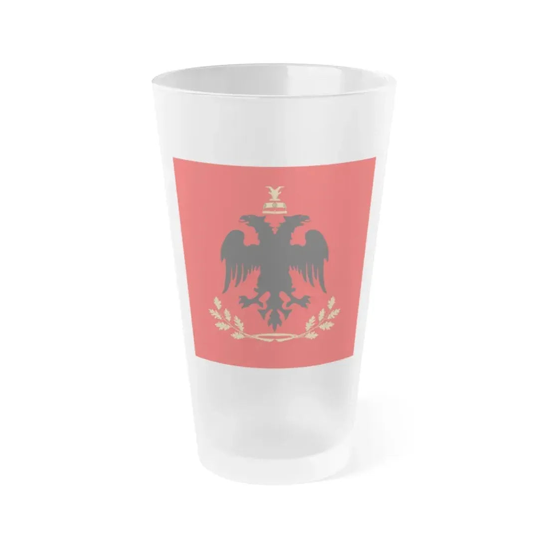 Flag of the President of Albania - Frosted Pint Glass 16oz 16oz Frosted - Go Mug Yourself