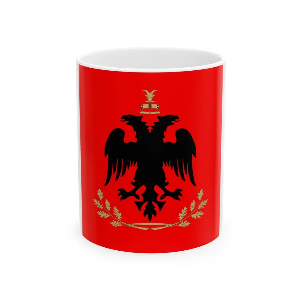 Flag of the President of Albania - White Coffee Mug-11oz-Go Mug Yourself