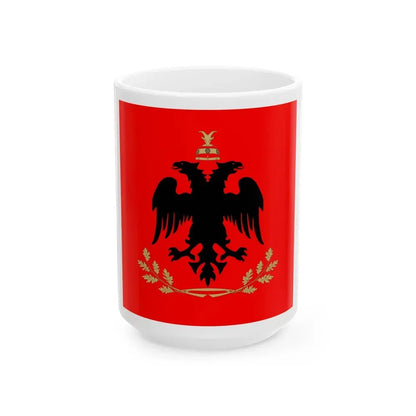 Flag of the President of Albania - White Coffee Mug 15oz - Go Mug Yourself
