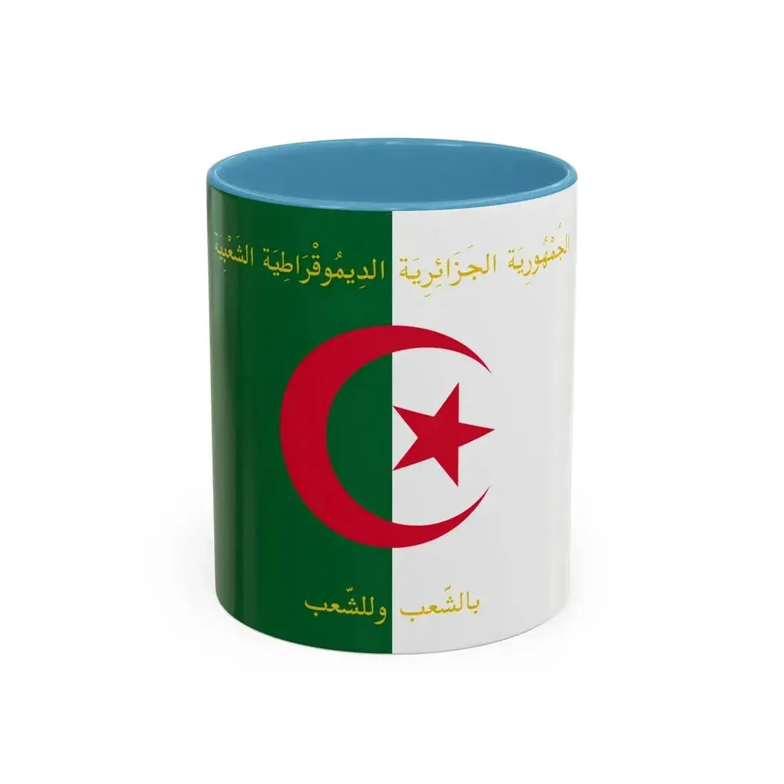 Flag of the President of Algeria - Accent Coffee Mug 11oz Light Blue - Go Mug Yourself
