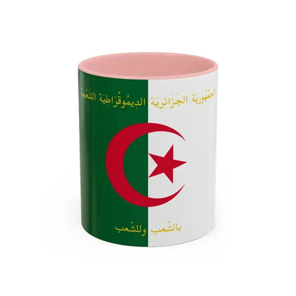 Flag of the President of Algeria - Accent Coffee Mug 11oz Pink - Go Mug Yourself