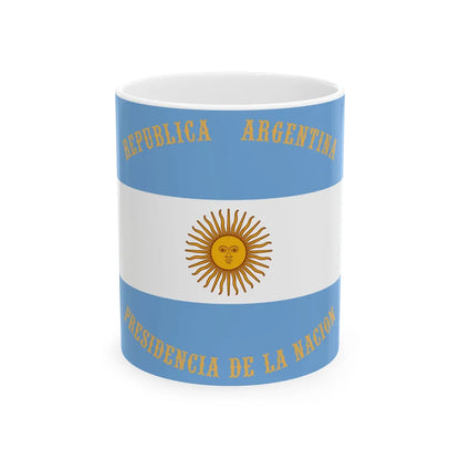 Flag of the President of Argentina (Argentina) White Coffee Mug 11oz - Go Mug Yourself