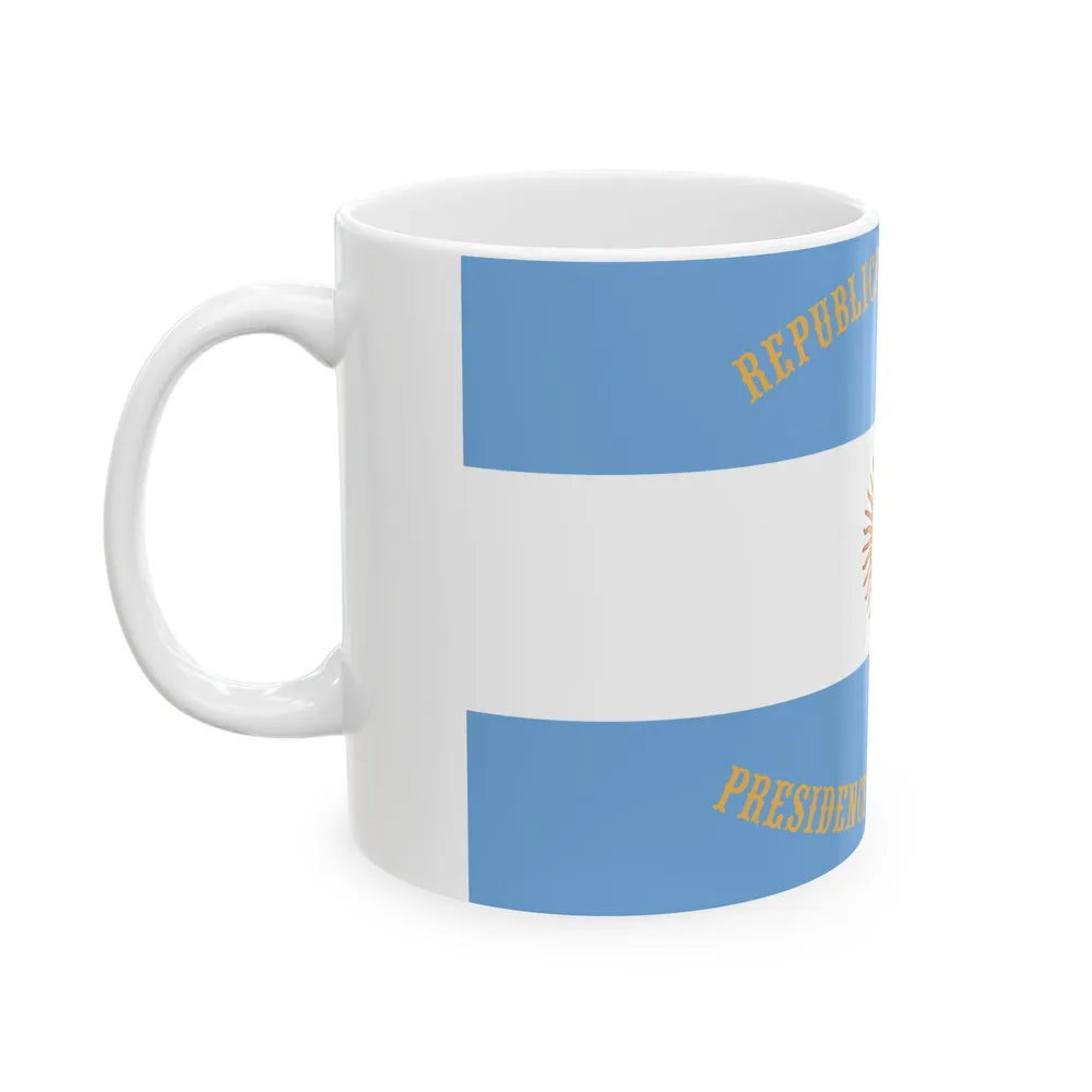Flag of the President of Argentina (Argentina) White Coffee Mug - Go Mug Yourself