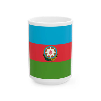 Flag of the President of Azerbaijan (Azerbaijan) White Coffee Mug 15oz - Go Mug Yourself