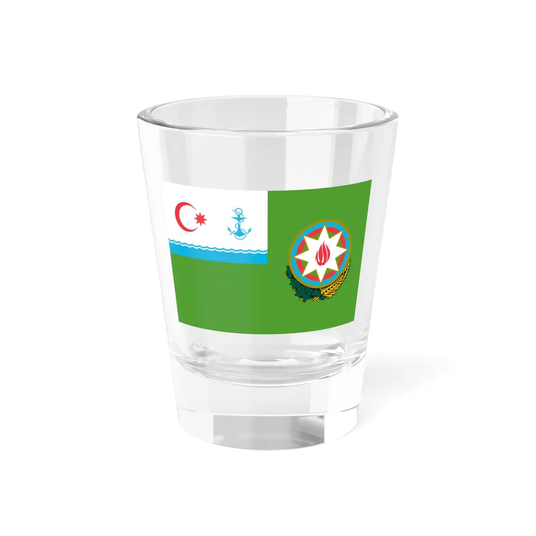Flag of the President of Azerbaijan on board of a ship of the State Border Service (Azerbaijan) Shot Glass 1.5oz 1.5oz - Go Mug Yourself