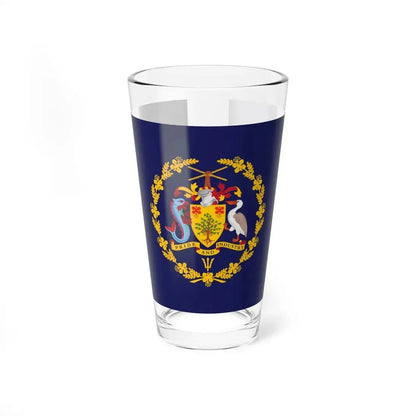 Flag of the President of Barbados (Barbados) Pint Glass 16oz 16oz - Go Mug Yourself