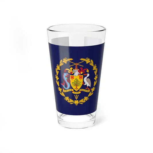 Flag of the President of Barbados (Barbados) Pint Glass 16oz 16oz - Go Mug Yourself